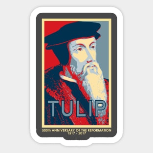 Calvin TULIP (with 500th anniversary tag) Sticker